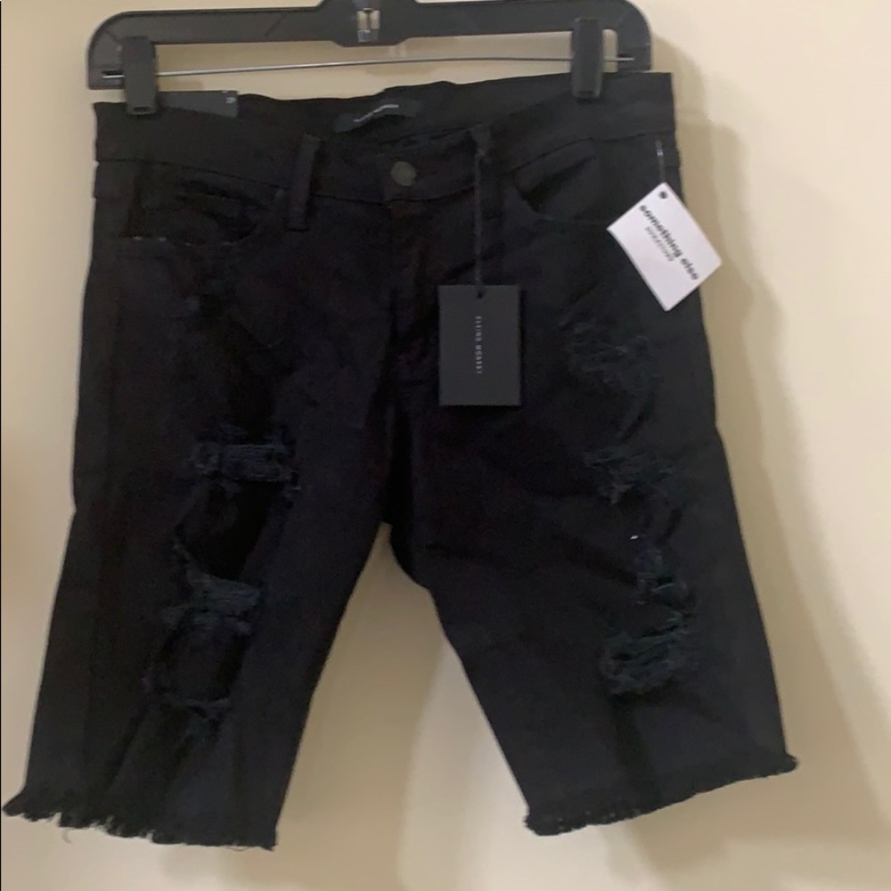 Flying Monkey Black Distressed Jean Shorts